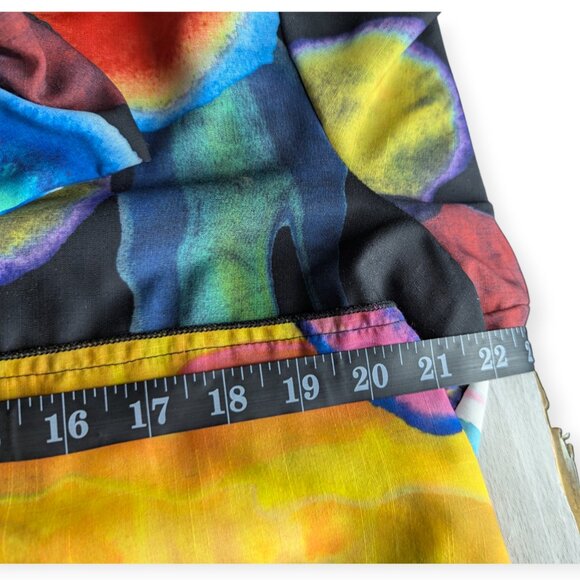 Dana White Coats Vibrant Abstract Button-Up Long Sleeve Blouse Size Large - Picture 11 of 13